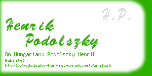 henrik podolszky business card